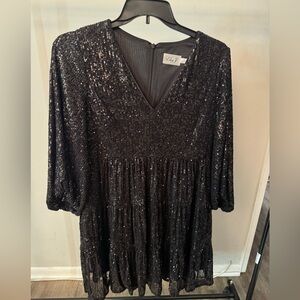 Eliza J Black Sequin Gown